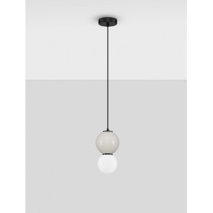 Lampa Wisząca Kula Szklana Senio LED | Biało-Szara | Decolab24