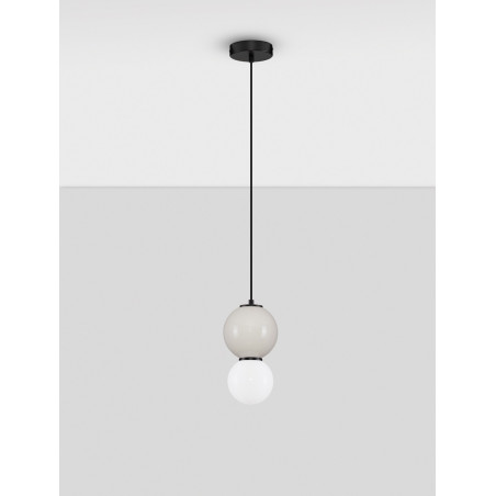 Lampa Wisząca Kula Szklana Senio LED | Biało-Szara | Decolab24