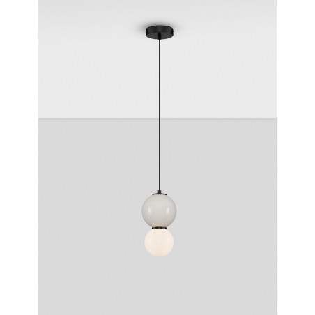 Lampa Wisząca Kula Szklana Senio LED | Biało-Szara | Decolab24