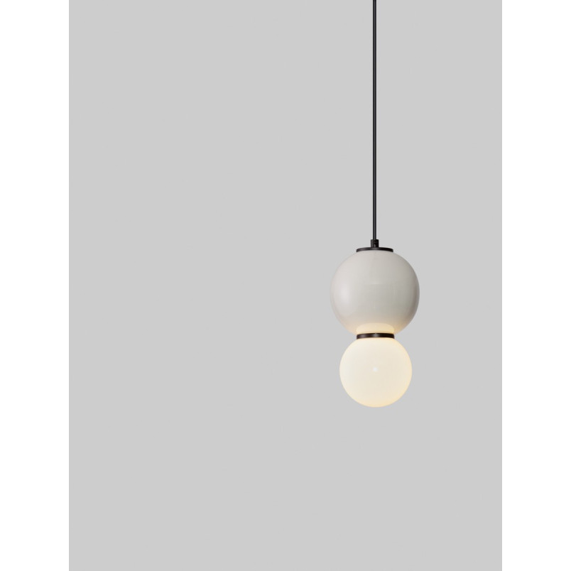 Lampa Wisząca Kula Szklana Senio LED | Biało-Szara | Decolab24