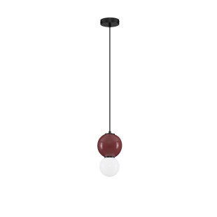 Lampa wisząca Senio: Szklana kula, bordowa, LED - Decolab24