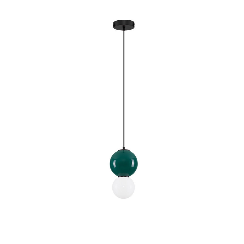 Lampa wisząca Senio: Szklana kula, biało-zielona | Decolab24