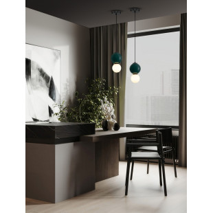 Lampa wisząca Senio: Szklana kula, biało-zielona | Decolab24