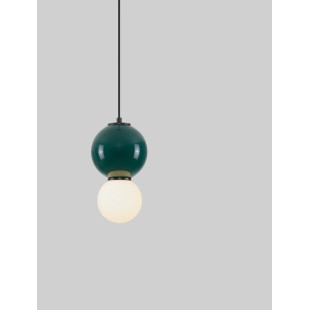 Lampa wisząca Senio: Szklana kula, biało-zielona | Decolab24