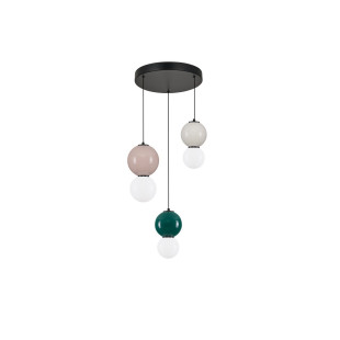 Lampa Wisząca Senio LED - 3 punkty, Szklana, Multikolor | Decolab24
