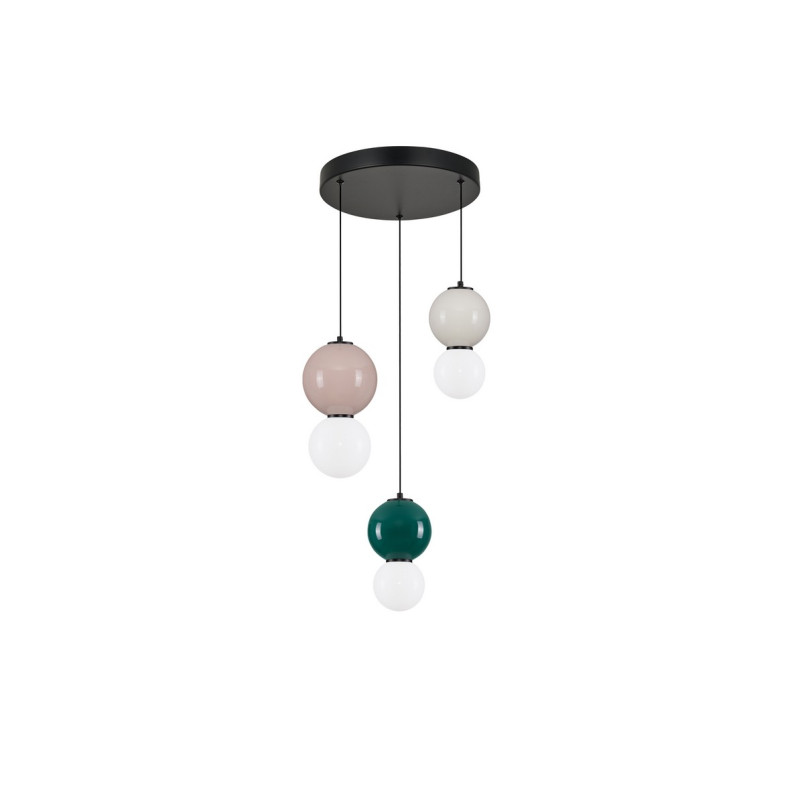 Lampa Wisząca Senio LED - 3 punkty, Szklana, Multikolor | Decolab24