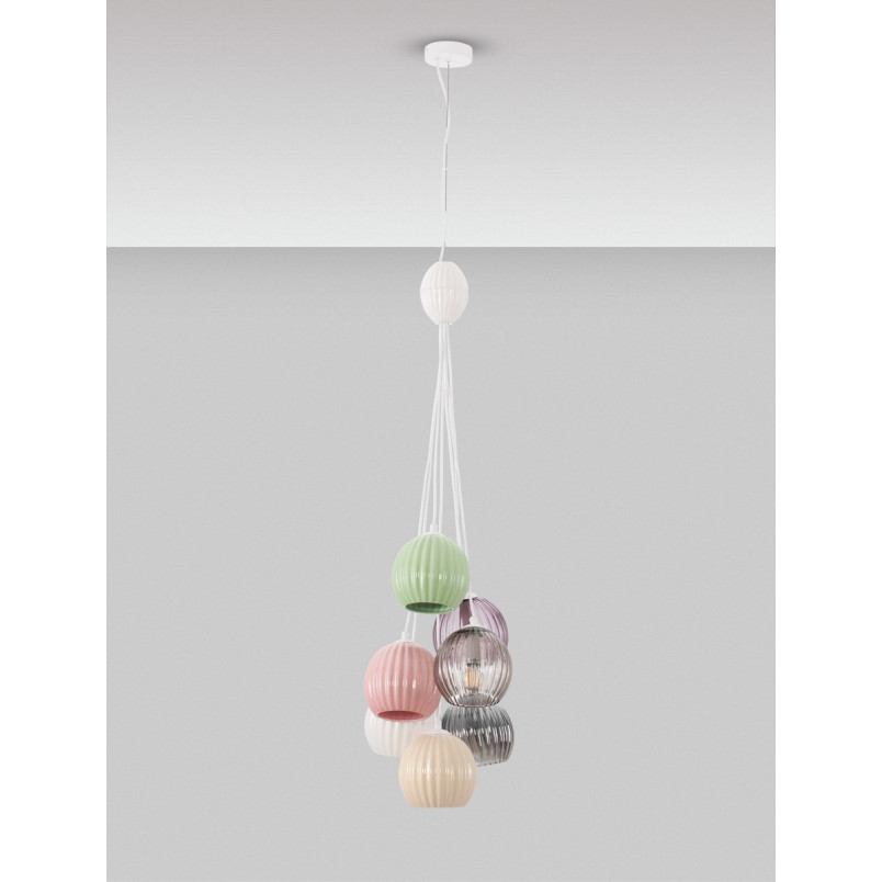 Lampa wisząca Melina VII - kolorowe kule, szkło | Decolab24
