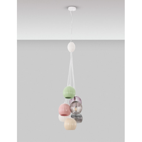Lampa wisząca Melina VII - kolorowe kule, szkło | Decolab24
