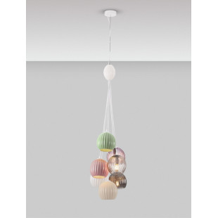 Lampa wisząca Melina VII - kolorowe kule, szkło | Decolab24