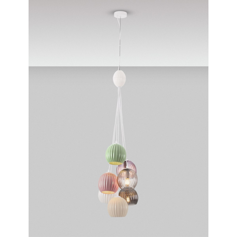 Lampa wisząca Melina VII - kolorowe kule, szkło | Decolab24