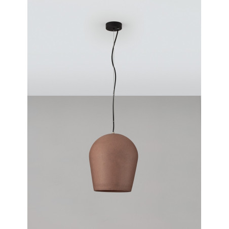 Lampa wisząca ogrodowa Miop - beton, czerwona | Decolab24