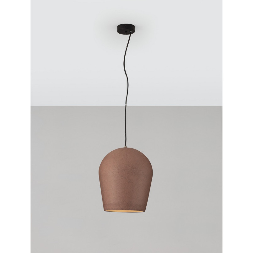 Lampa wisząca ogrodowa Miop - beton, czerwona | Decolab24