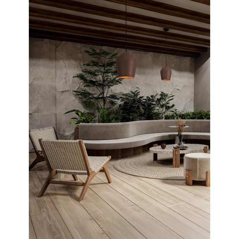Lampa wisząca ogrodowa Miop - betonowa, czerwona | Decolab24