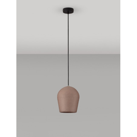 Lampa wisząca ogrodowa Miop - betonowa, czerwona | Decolab24