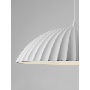 Lampa betonowa wisząca Momas | Biały klosz, Styl Japandi