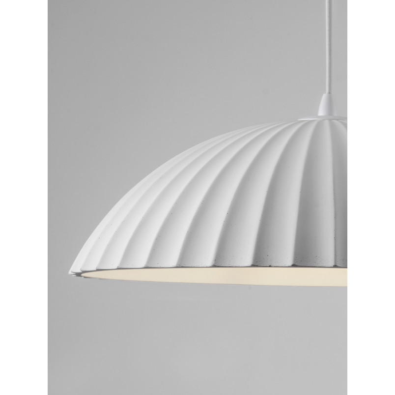 Lampa betonowa wisząca Momas | Biały klosz, Styl Japandi