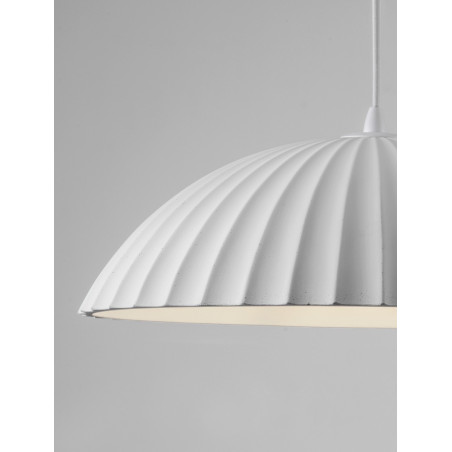 Lampa betonowa wisząca Momas | Biały klosz, Styl Japandi