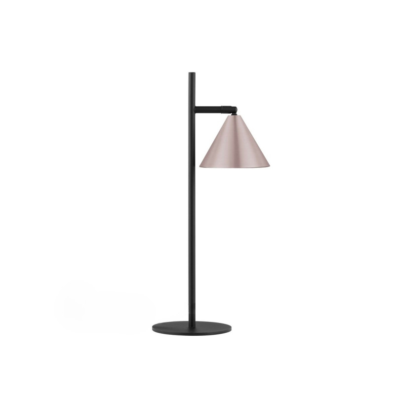 Lampa biurkowa Nocun - stożek, czarny/brąz - Decolab24