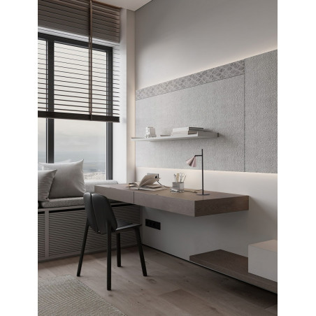Lampa biurkowa Nocun - stożek, czarny/brąz - Decolab24