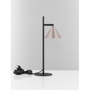 Lampa biurkowa Nocun - stożek, czarny/brąz - Decolab24