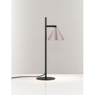 Lampa biurkowa Nocun - stożek, czarny/brąz - Decolab24