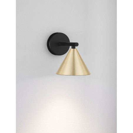 Kinkiet Nocun - Stożek Minimalistyczny, Złoto Oksydowane | Decolab24