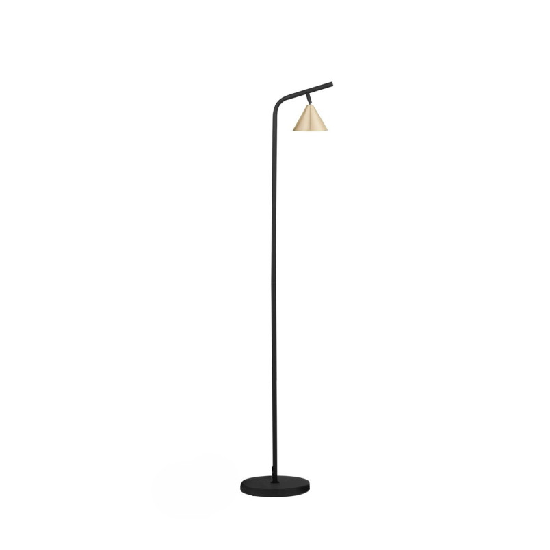 Lampa podłogowa Nocun | Stożek, czarny/złoto | Decolab24