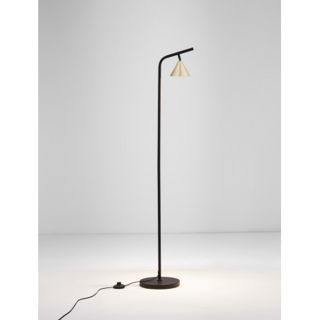 Lampa podłogowa Nocun | Stożek, czarny/złoto | Decolab24
