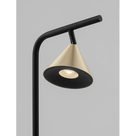 Lampa podłogowa Nocun | Stożek, czarny/złoto | Decolab24