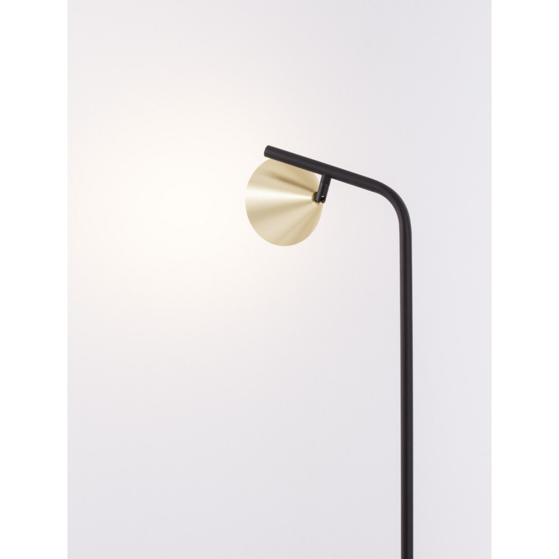 Lampa podłogowa Nocun | Stożek, czarny/złoto | Decolab24