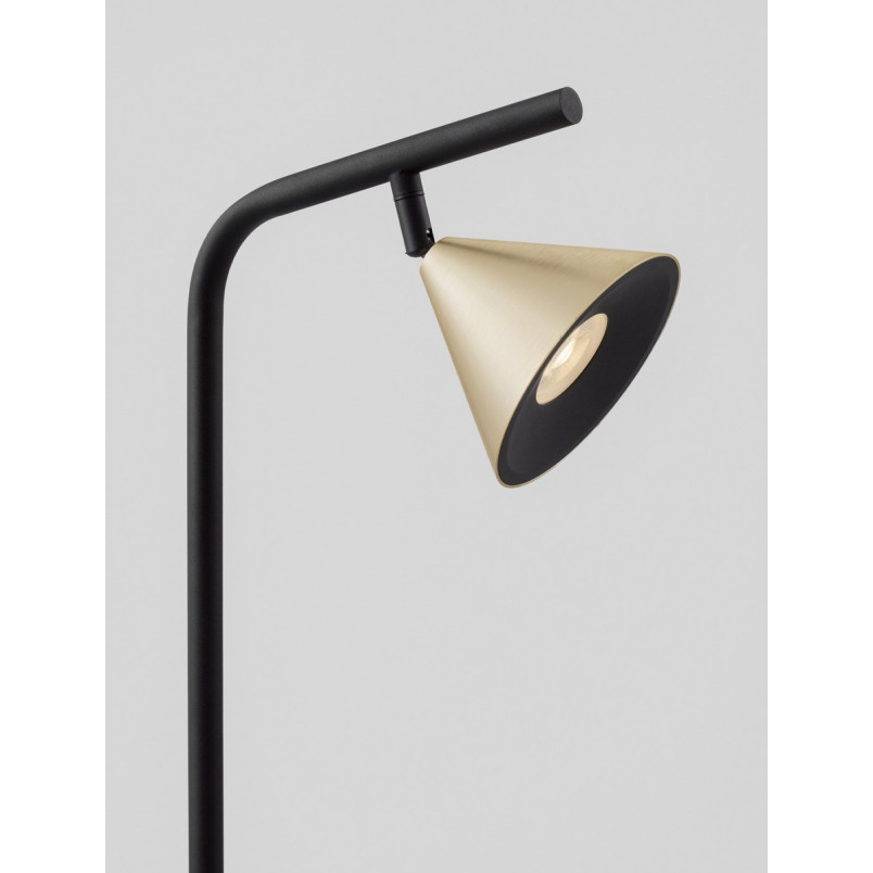 Lampa podłogowa Nocun | Stożek, czarny/złoto | Decolab24