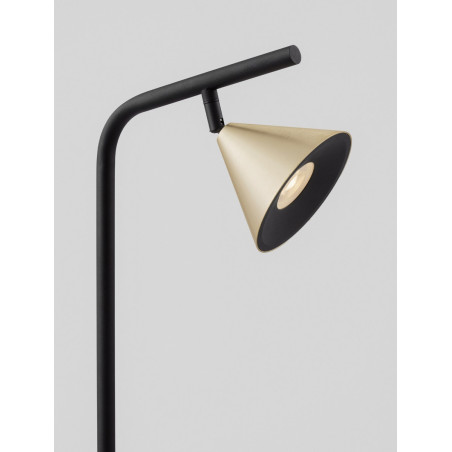 Lampa podłogowa Nocun | Stożek, czarny/złoto | Decolab24