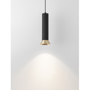 Lampa wisząca Vialu: Czarny stożek z akcentem złota | Decolab24