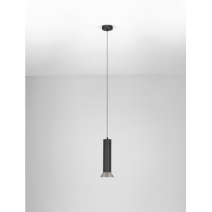 Lampa wisząca Vialu - Stożek czarny/brąz, Loft, Decolab24