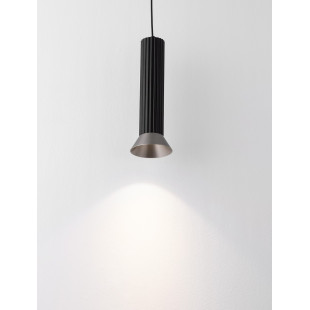 Lampa wisząca Vialu - Stożek czarny/brąz, Loft, Decolab24