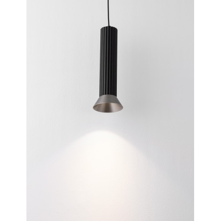 Lampa wisząca Vialu - Stożek czarny/brąz, Loft, Decolab24