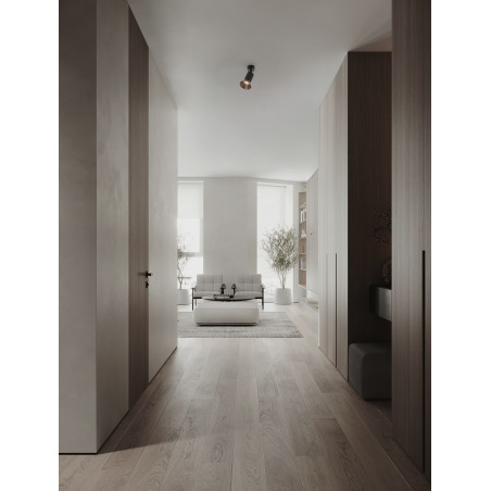 Reflektor sufitowy Vialu - Loftowy design, czarny i brązowy | Decolab24