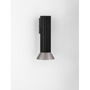 Kinkiet ryflowany Vialu | Loftowy design, czarny/brązowy | Decolab24