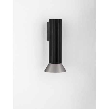 Kinkiet ryflowany Vialu | Loftowy design, czarny/brązowy | Decolab24