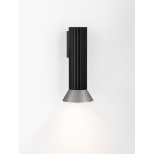 Kinkiet ryflowany Vialu | Loftowy design, czarny/brązowy | Decolab24