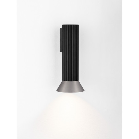Kinkiet ryflowany Vialu | Loftowy design, czarny/brązowy | Decolab24