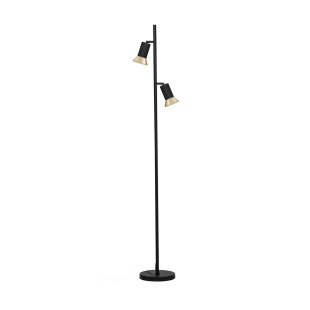 Lampa podłogowa Vialu | Loft, Czarny/Złoto | Decolab24