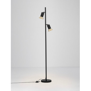 Lampa podłogowa Vialu | Loft, Czarny/Złoto | Decolab24