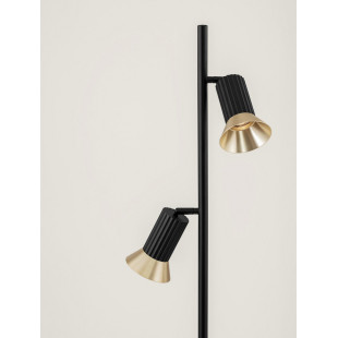 Lampa podłogowa Vialu | Loft, Czarny/Złoto | Decolab24