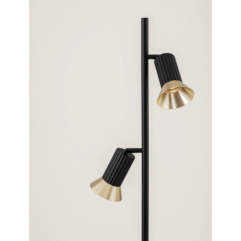 Lampa podłogowa Vialu | Loft, Czarny/Złoto | Decolab24