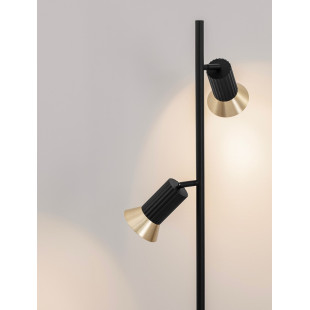 Lampa podłogowa Vialu | Loft, Czarny/Złoto | Decolab24