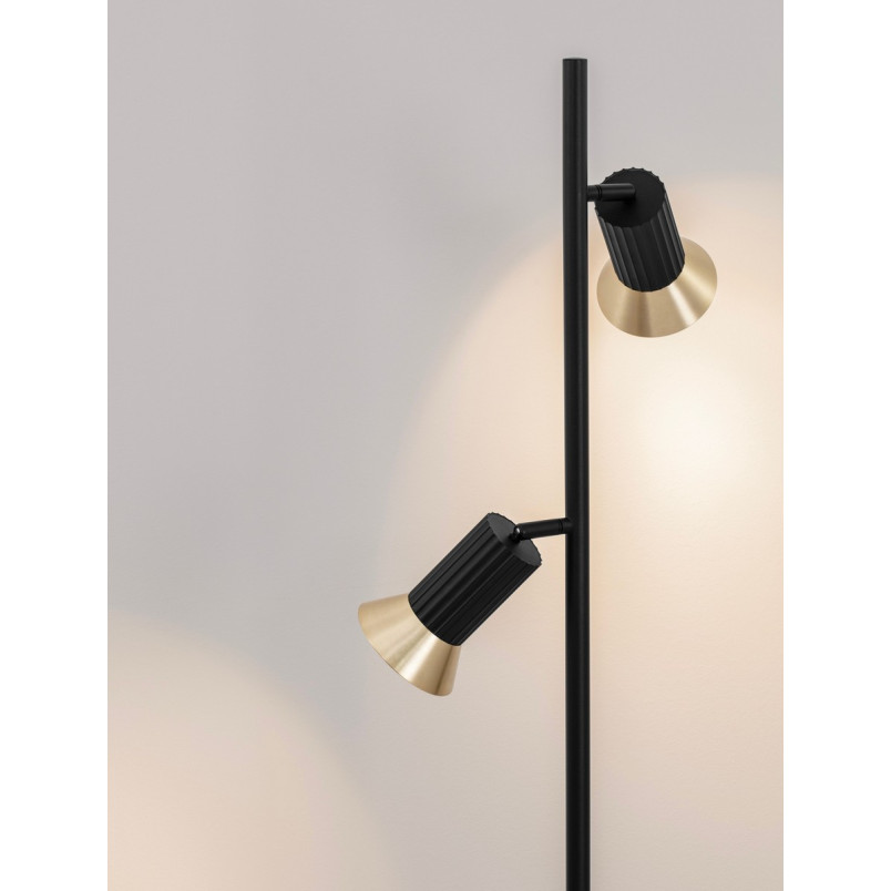 Lampa podłogowa Vialu | Loft, Czarny/Złoto | Decolab24