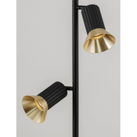 Lampa podłogowa Vialu | Loft, Czarny/Złoto | Decolab24