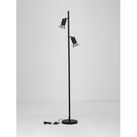Lampa podłogowa Vialu | Loftowa, podwójna, regulowana | Decolab24