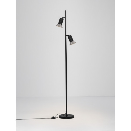 Lampa podłogowa Vialu | Loftowa, podwójna, regulowana | Decolab24